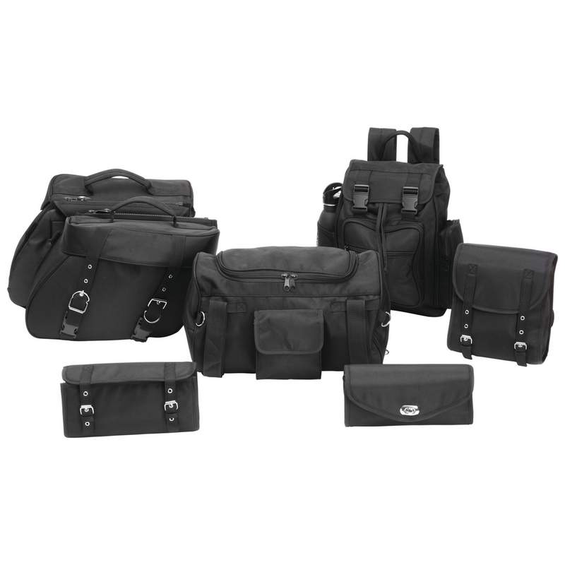 Diamond Plate 7pc Motorcycle Luggage Set Meeker Trading Co